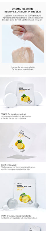 🍋 Lebelage Vitamin Solution Mask Pack – Maschera Illuminante al Limone