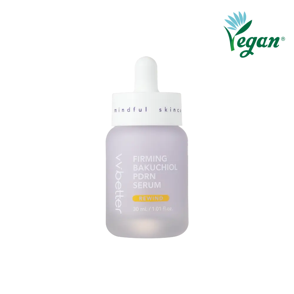 VVBETTER Bakuchiol PDRN 30 ml, texture leggera e setosa ideale per migliorare elasticità e tonicità della pelle. Dettaglio contagocce lilla di siero VVBETTER Bakuchiol PDRN 30 ml