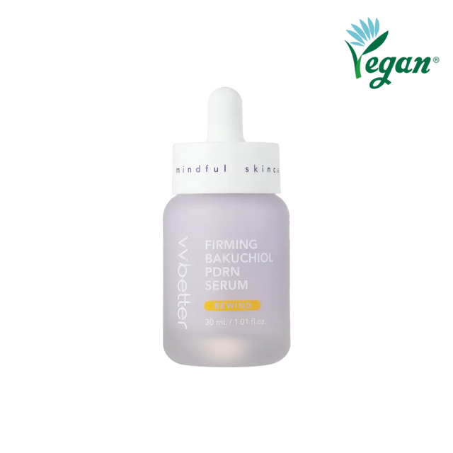 VVBETTER Bakuchiol PDRN 30 ml, texture leggera e setosa ideale per migliorare elasticità e tonicità della pelle. Dettaglio contagocce lilla di siero VVBETTER Bakuchiol PDRN 30 ml