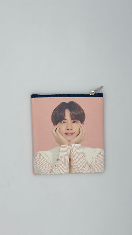 Pochette multiuso con zip – stampa attori e idol coreani 12,5 × 11,5 cm