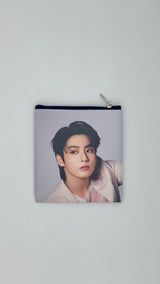 Pochette multiuso con zip – stampa attori e idol coreani 12,5 × 11,5 cm