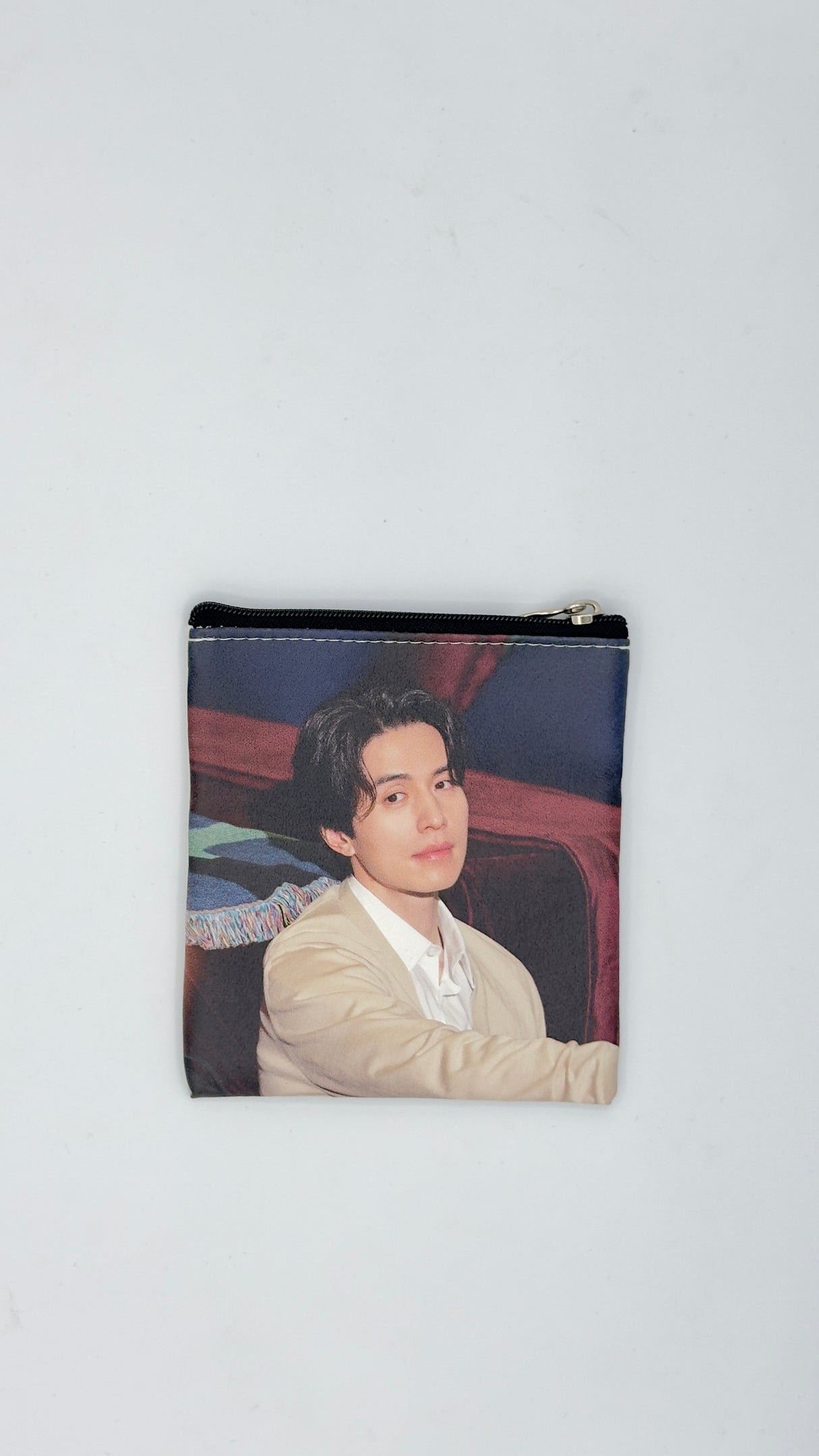 Pochette multiuso con zip – stampa attori e idol coreani 12,5 × 11,5 cm