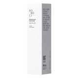 Confezione del tonico viso SOROCI Repair Skin Softener Organic Rice, vista laterale con testo descrittivo sugli estratti di germe di riso, su sfondo bianco.