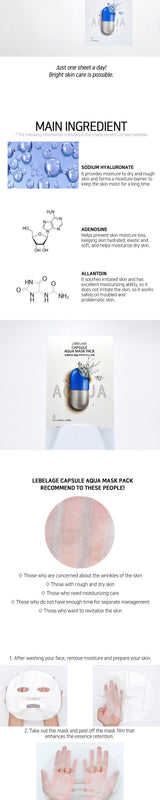Lebelage Capsule Aqua Mask Pack - 10 maschere monouso x 25 ml