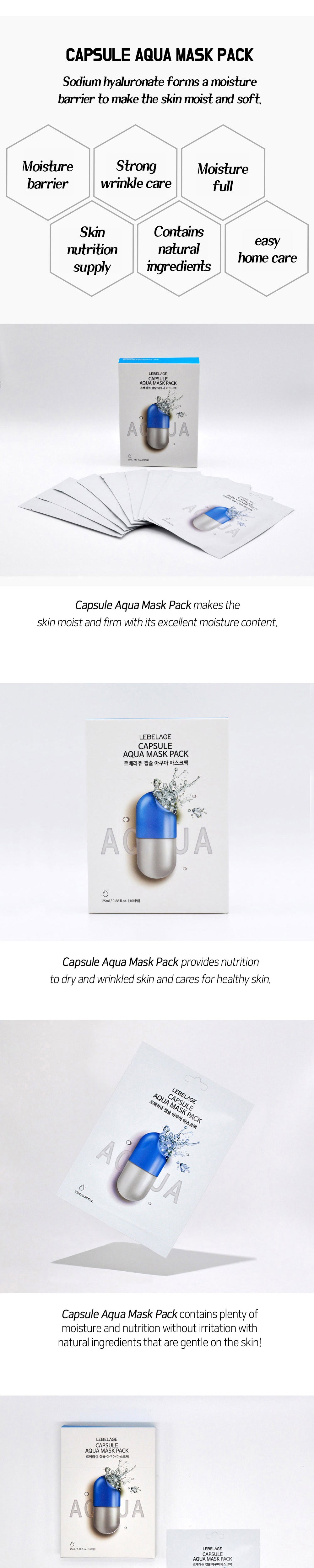 Lebelage Capsule Aqua Mask Pack - 10 maschere monouso x 25 ml