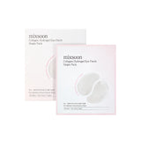 Mixsoon Collagen Hydrogel Eye Patch Single Pack con due confezioni di patch occhi in idrogel al collagene su sfondo chiaro