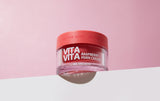 Barattolo di Vita Vita Raspberry PDRN Cream Be The Skin su sfondo rosa con effetto sospeso